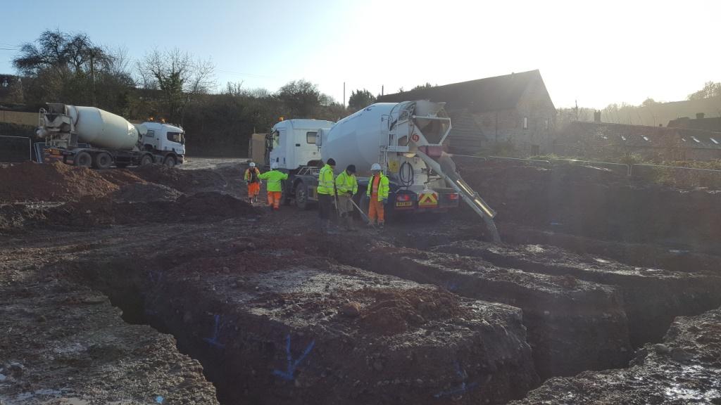 DBA Homes Morville Update - Pouring the concrete on our first plot!