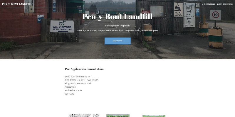 Announcement - DBA Estates places residential development planning application for Pen-y-Bont on display in local library.